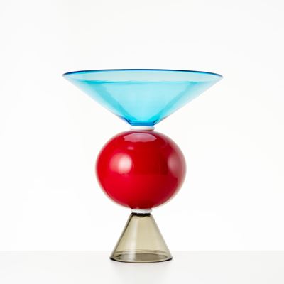 Vaso “Oman” in vetro policromo soffiato a bocca