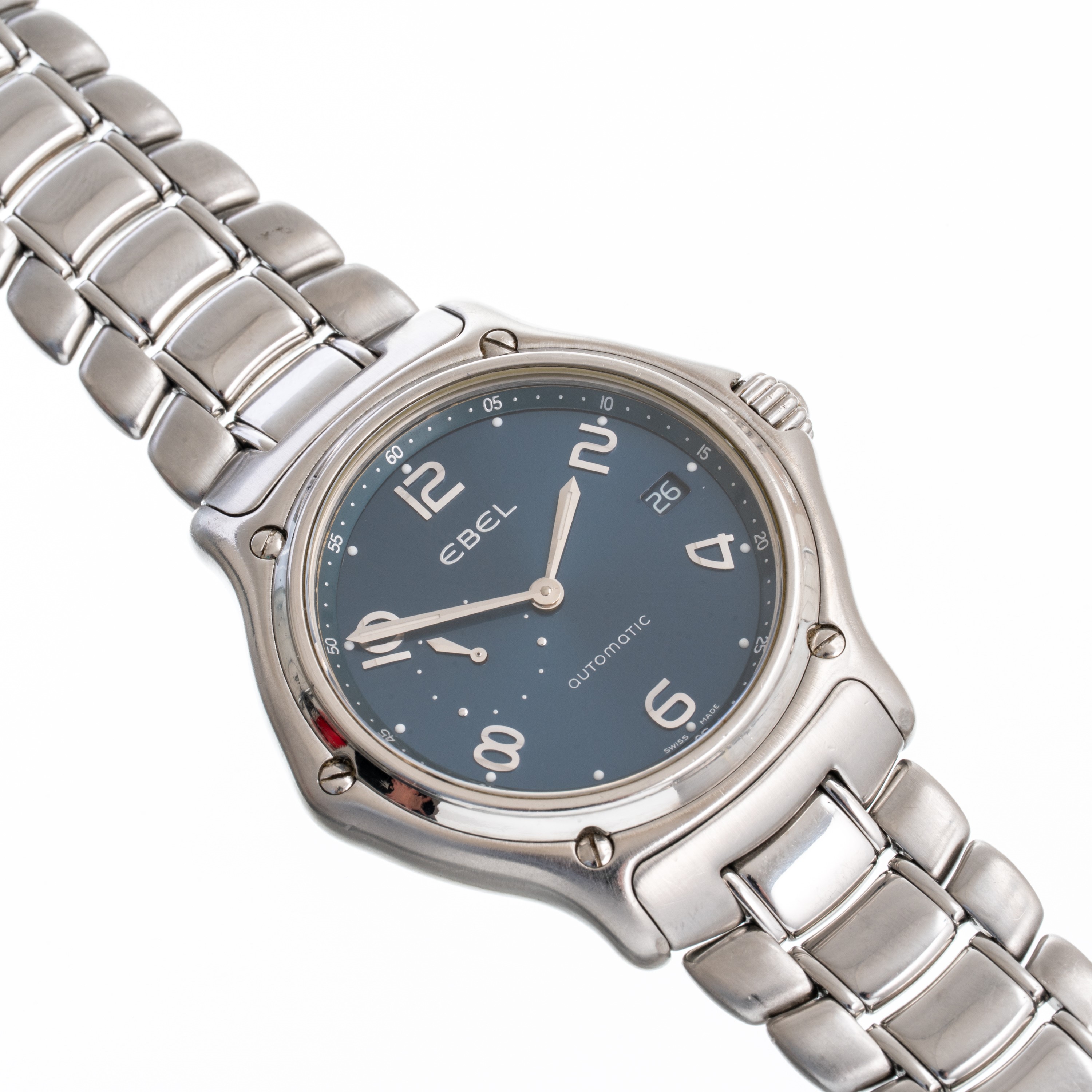 Ebel - Orologio 1911 in acciaio con quadrante blu, piccoli secondi e datario