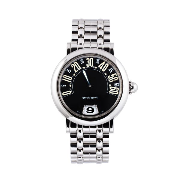 GERALD GENTA - GERALD GENTA - RETRO OROLOGIO RETROGRADO A CARICA AUTOMATICA CON QUADRANTE NERO