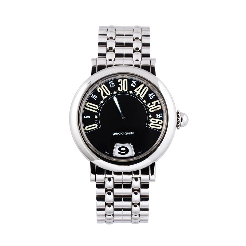 Gerald Genta - Orologio retrogrado a carica automatica con quadrante nero (Referenza G3634)