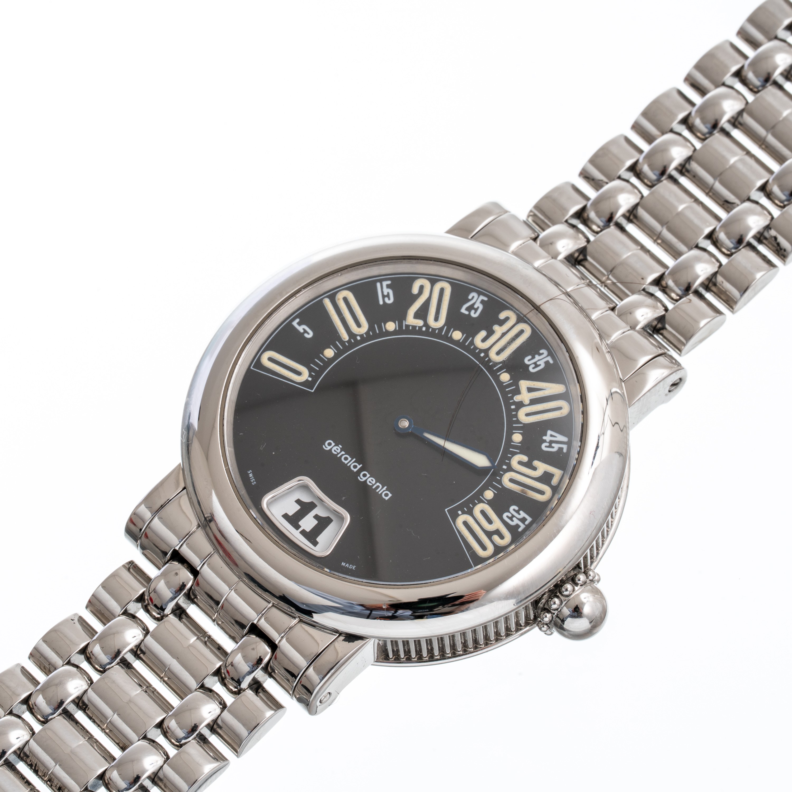 Gerald Genta - Orologio retrogrado a carica automatica con quadrante nero (Referenza G3634)