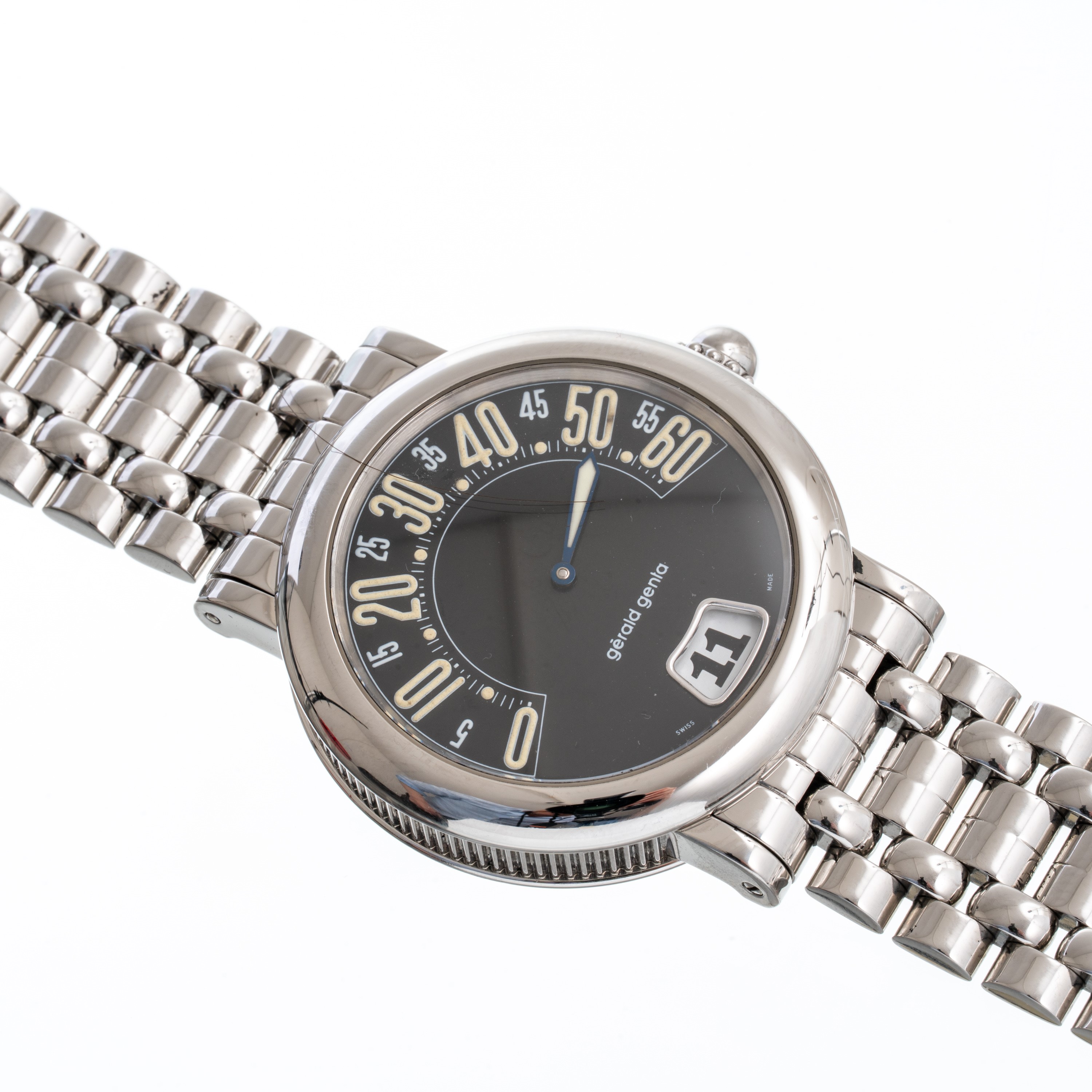 Gerald Genta - Orologio retrogrado a carica automatica con quadrante nero (Referenza G3634)