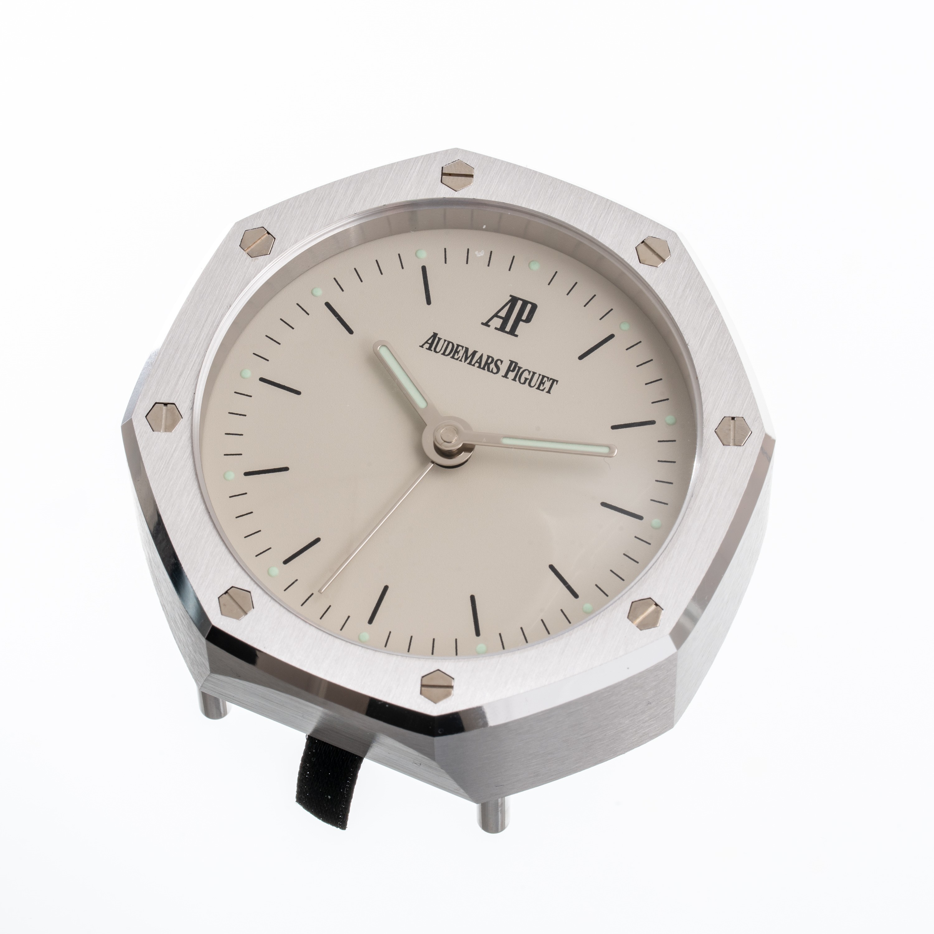 Audemars Piguet - Pendulette Royal Oak sveglia al quarzo in acciaio con quadrante bianco