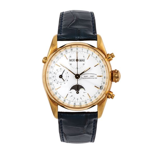 EBERHARD - EBERHARD - NAVIMASTER CRONOGRAFO IN ORO GIALLO 18KT A CARICA AUTOMATICA AUTOMATICO CON CALENDARIO ANNUALE, CONTATORE VENTIQUATTRO ORE E FASI LUNARI.