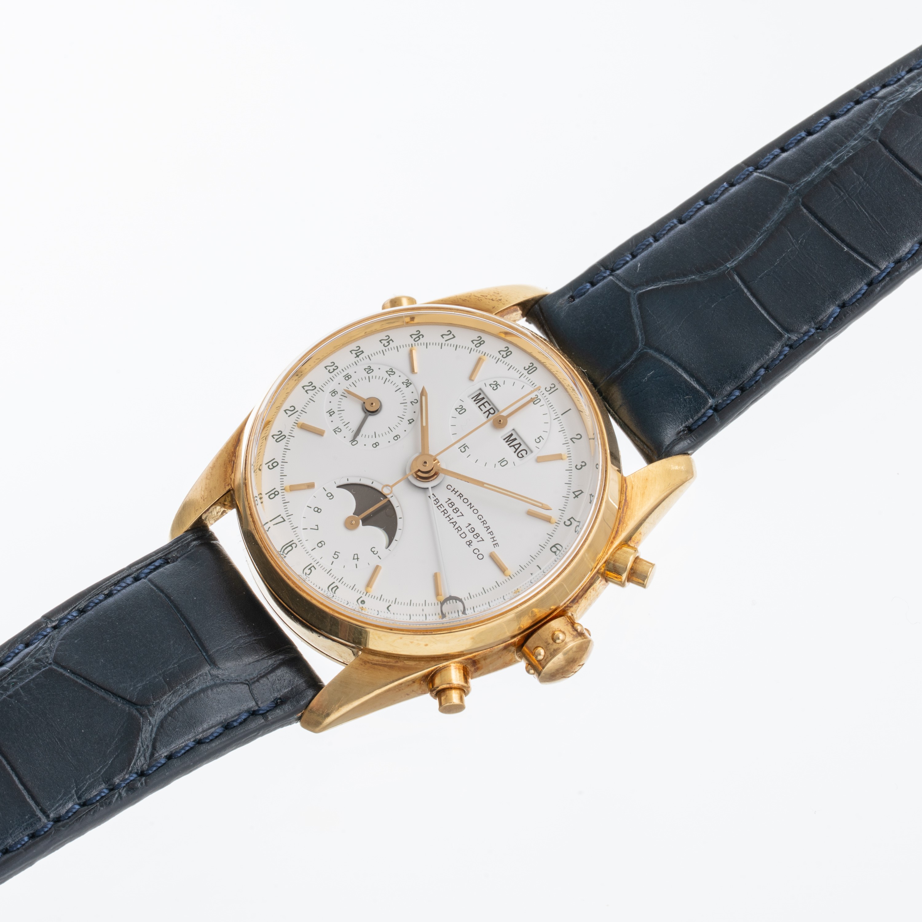 Eberhard - Navimaster 30030-C, cronografo in oro giallo 18 kt con calendario annuale e fasi lunar...