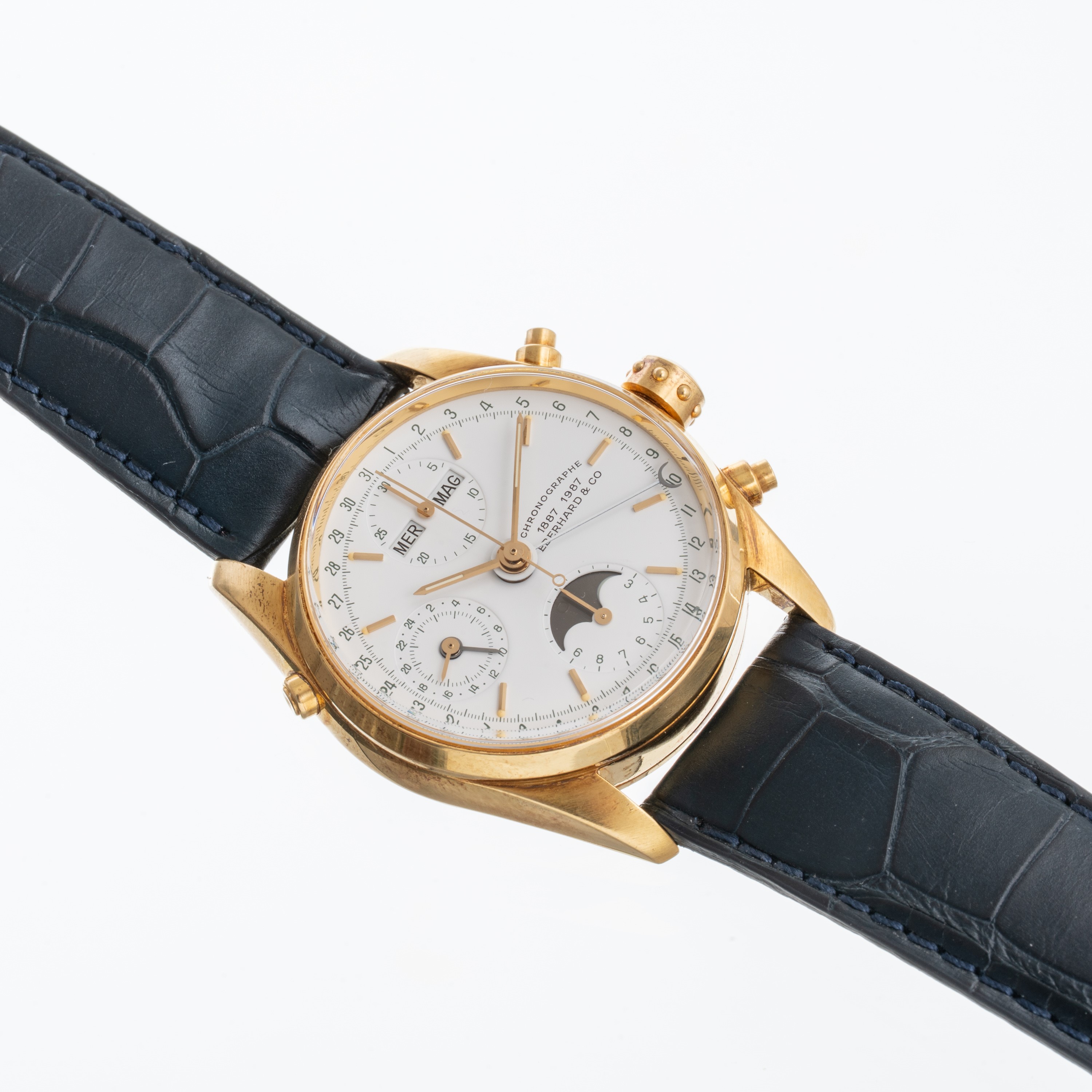 Eberhard - Navimaster 30030-C, cronografo in oro giallo 18 kt con calendario annuale e fasi lunar...