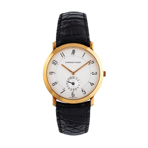 AUDEMARS PIGUET - AUDEMARS PIGUET - CLASSIQUE DATE  OROLOGIO SOLOTEMPO A CARICA MANUALE IN ORO GIALLO 18KT CON DATARIO AD ORE SEI E QUADRANTE BIANCO