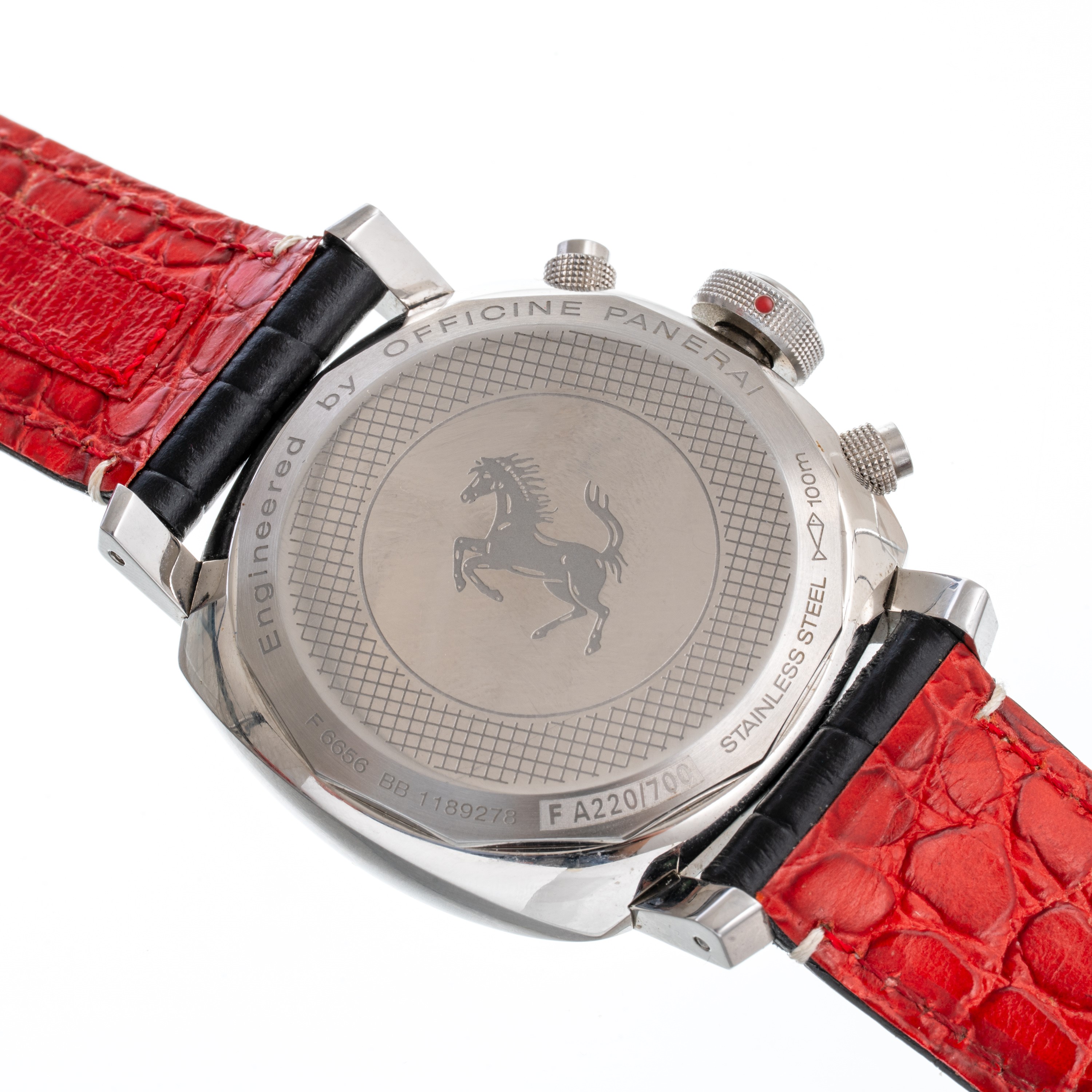 Panerai - Ferrari Granturismo Chronograph  FER 013, cronografo automatico in acciaio, quadrante r...