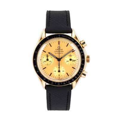 Speedmaster Reduced BA1750032, cronografo in oro giallo 18 kt a carica automatica, quadrante cham...