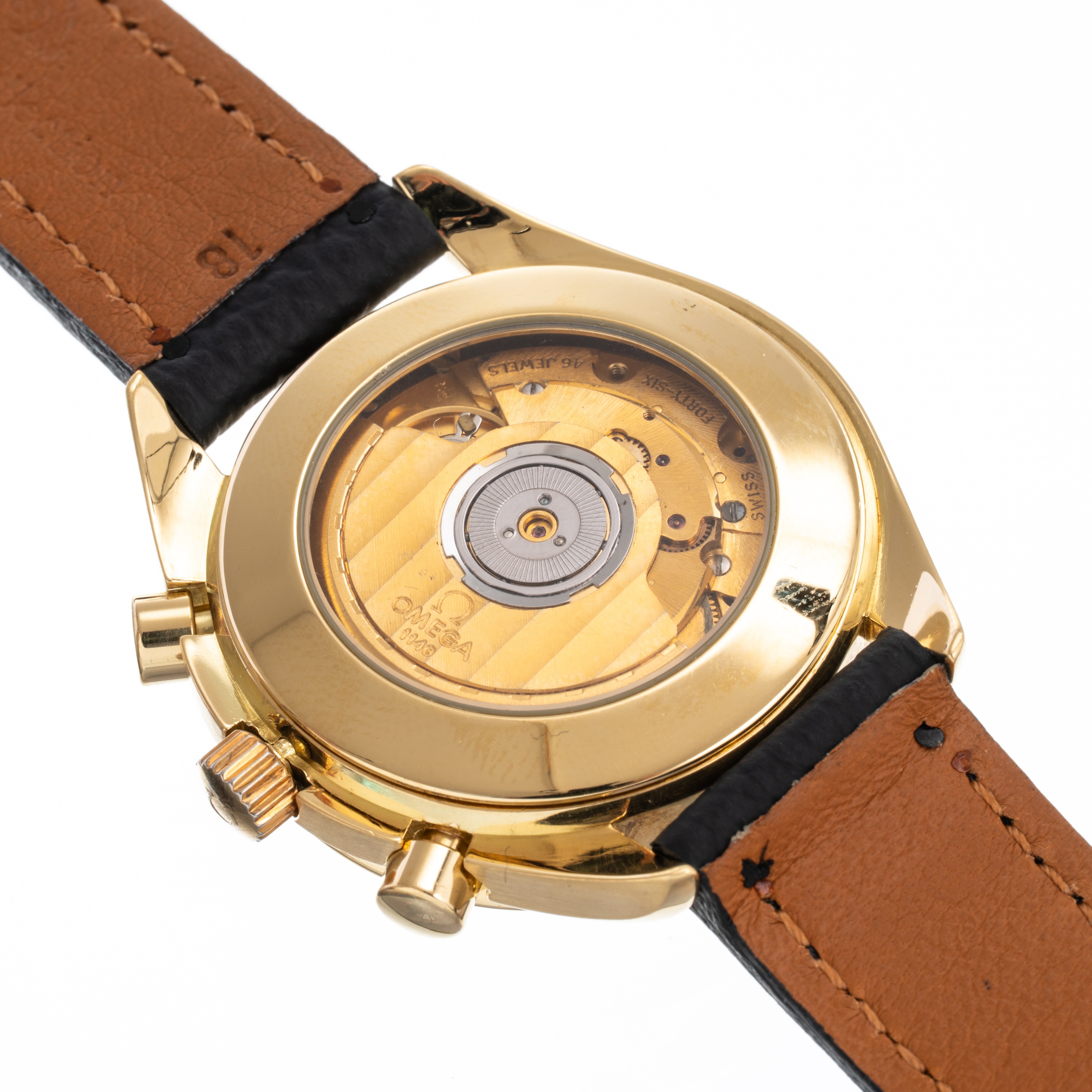 Omega - Speedmaster Reduced BA1750032, cronografo in oro giallo 18 kt a carica automatica, quadra...