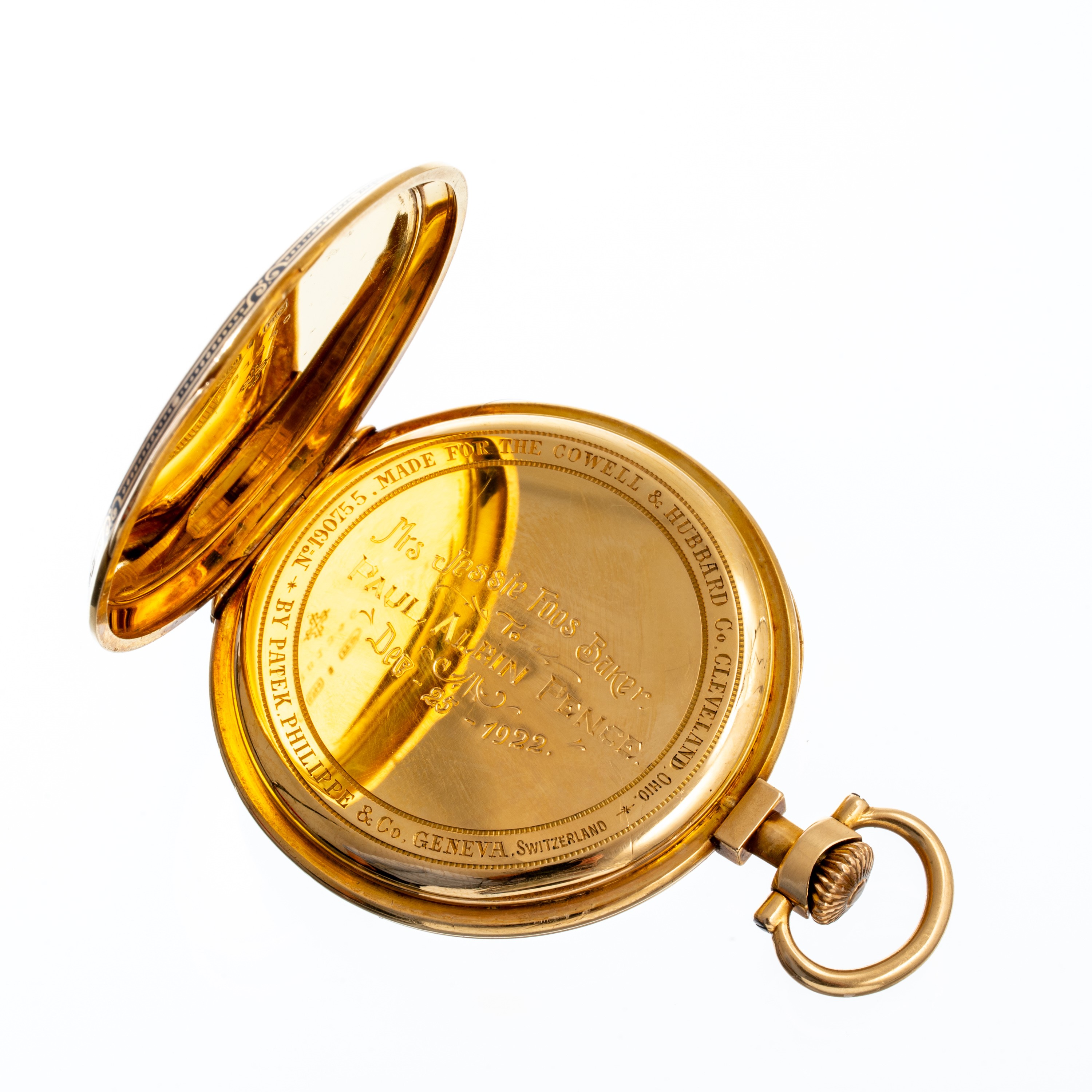 Patek Philippe - Orologio da tasca a carica manuale in oro giallo 18 kt con quadrante in porcella...