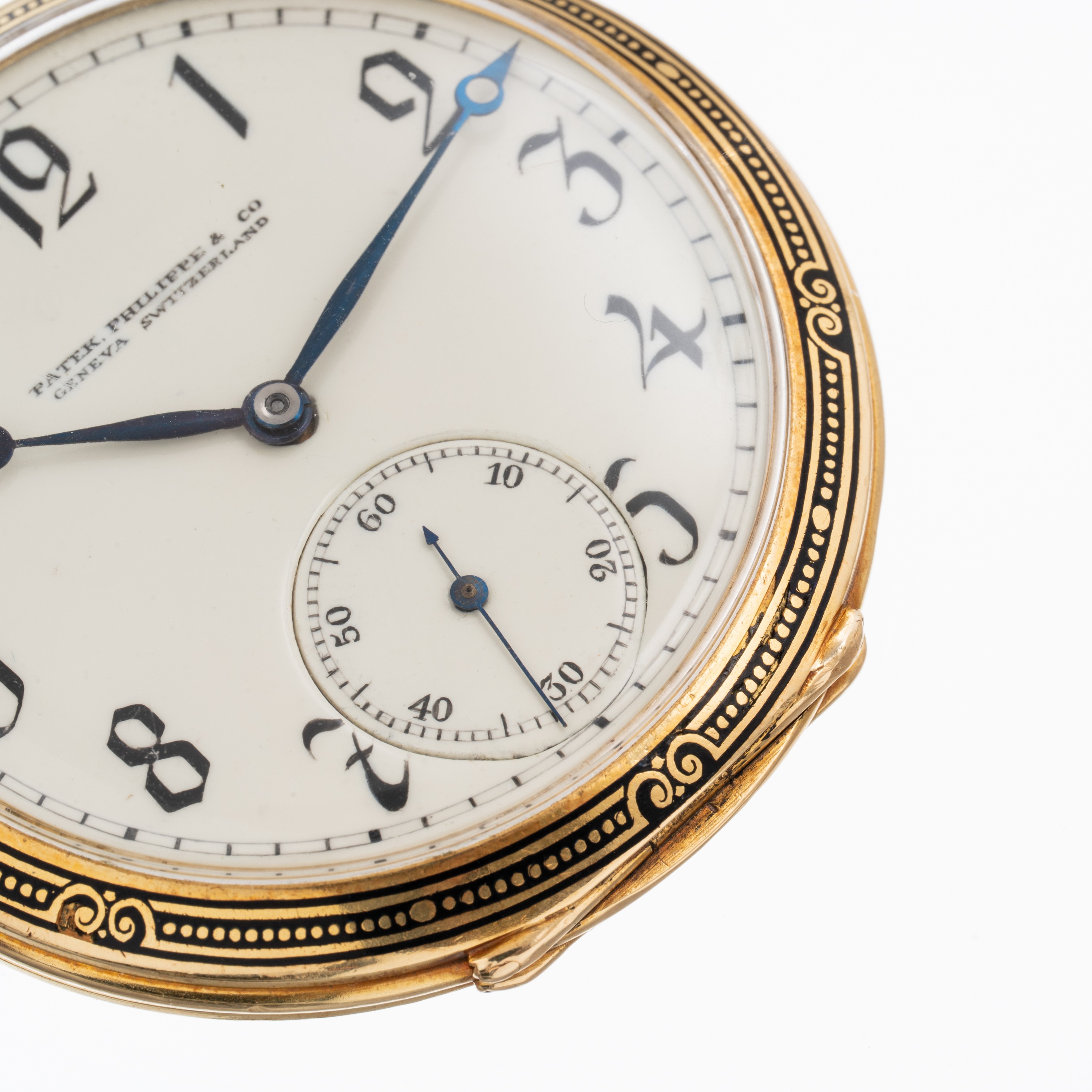 Patek Philippe - Orologio da tasca a carica manuale in oro giallo 18 kt con quadrante in porcella...