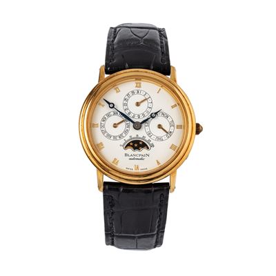 Villeret Perpetual Calendar 5395, calendario perpetuo automatico in oro giallo 18 kt