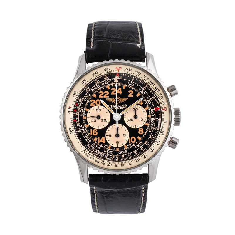 Breitling - Navitimer Cosmonaute 81600F, cronografo in acciaio a carica manuale con quadrante 24 ...