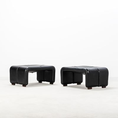 Coppia di sgabelli "Coronado" in pelle