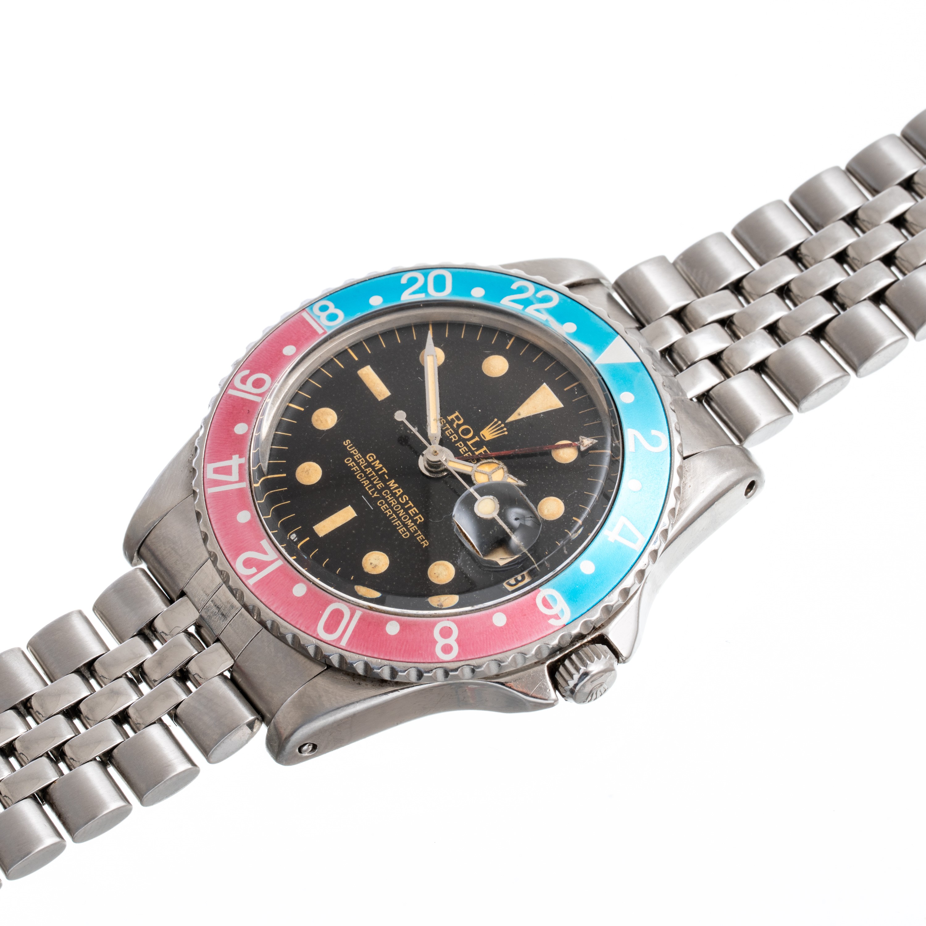 Rolex - GMT-Master ref. 1675 (cal. 1560), orologio automatico in acciaio con quadrante marrone e ...