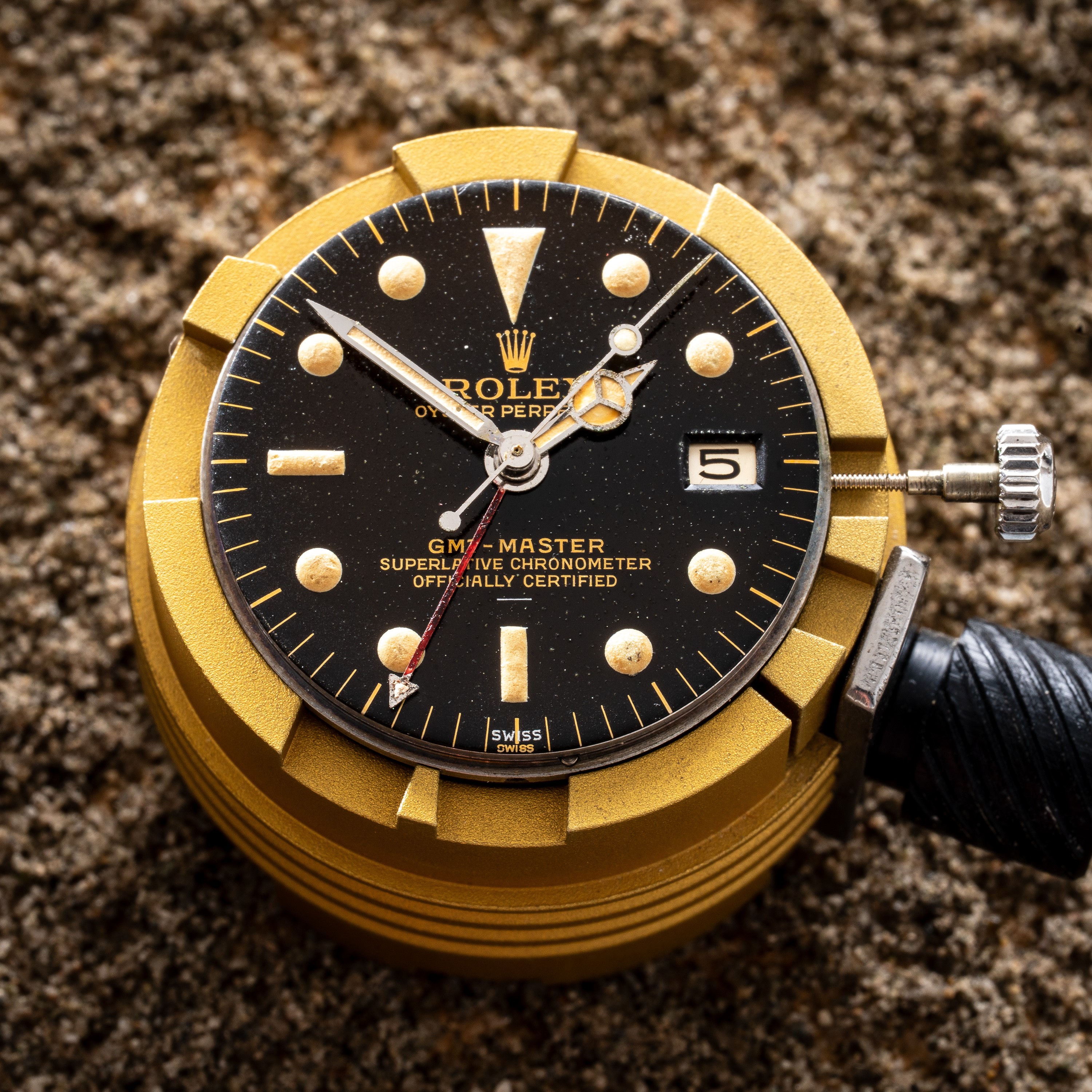 Rolex - GMT-Master ref. 1675 (cal. 1560), orologio automatico in acciaio con quadrante marrone e ...