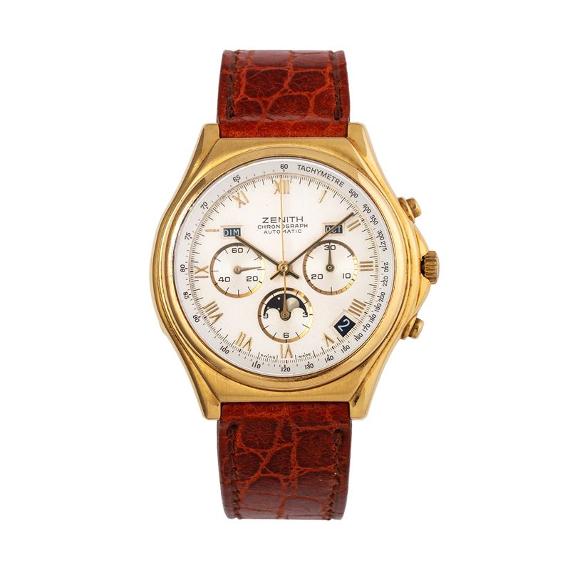 Zenith - Port Royal El Primero — cronografo automatico in oro giallo 18 kt con calendario complet...