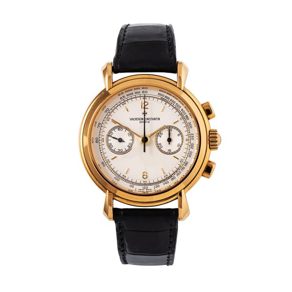 VACHERON CONSTANTIN - VACHERON CONSTANTIN - HISTORIQUE CHRONOGRAPH CRONOGRAFO A CARICA MANUALE IN ORO GIALLO 18KT CON QUADRANTE BIANCO