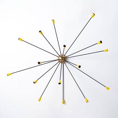 Anonimo, Lampadario Sputnik in ottone e metallo laccato (anni ’60)