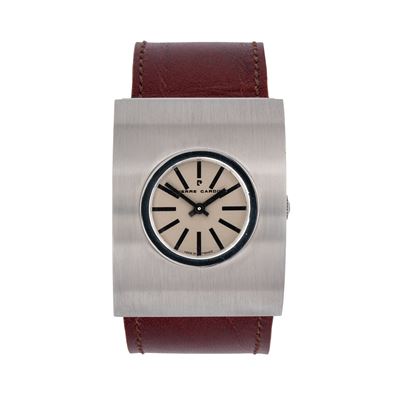 Driver PC109, orologio da polso in acciaio a carica manuale (cal. Jaeger HF36), 1970