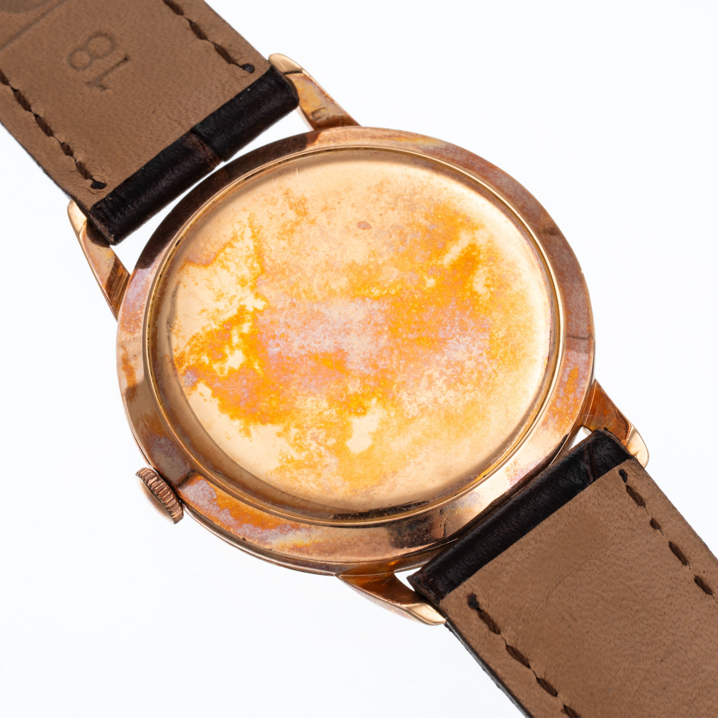 Omega - Orologio da polso Solo Tempo in oro rosa 18 kt con quadrante a nido d’ape e piccoli secon...