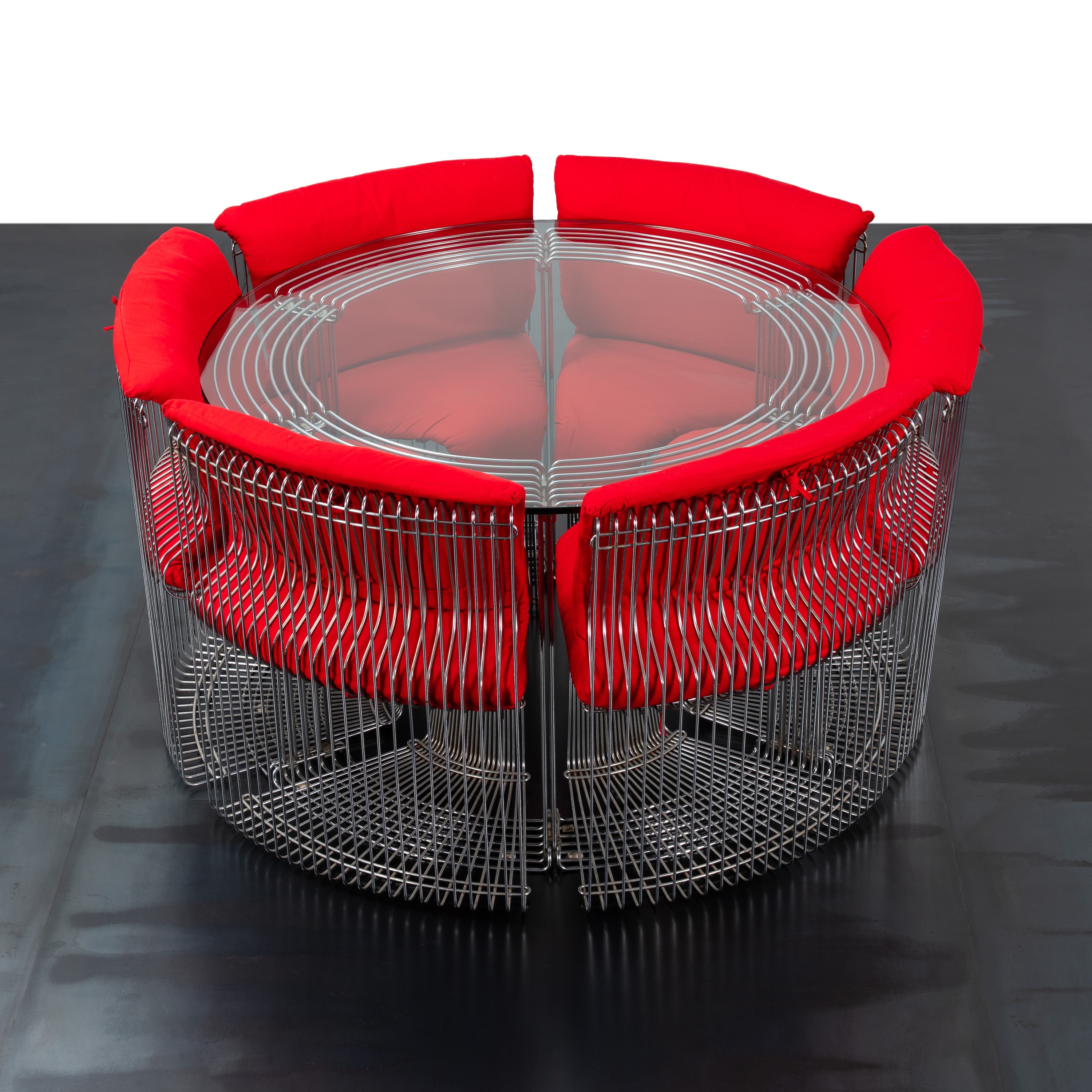 Verner Panton - Tavolo e set di sei sedie "Pantonova"