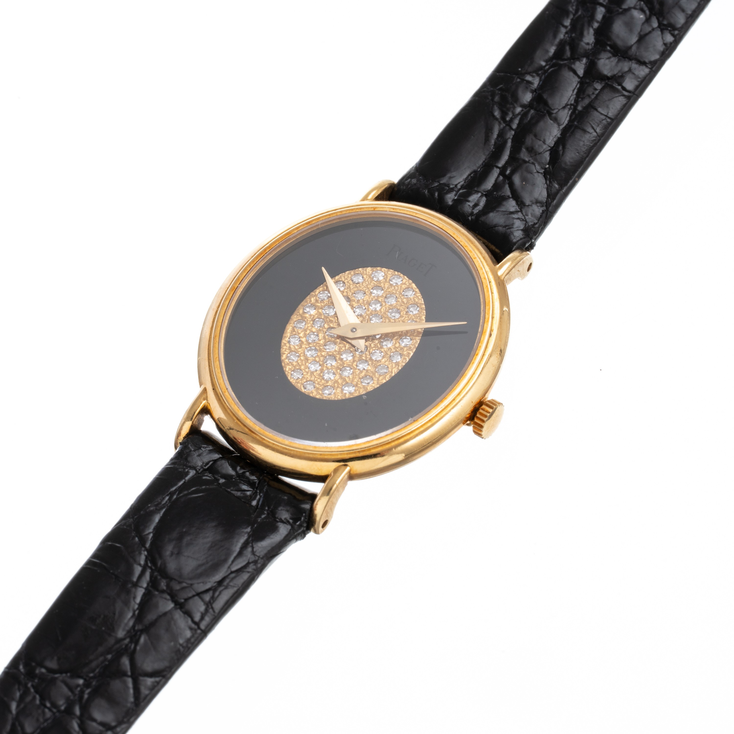Piaget - Orologio da polso a carica manuale in oro giallo 18 kt con quadrante in onice e brillant...