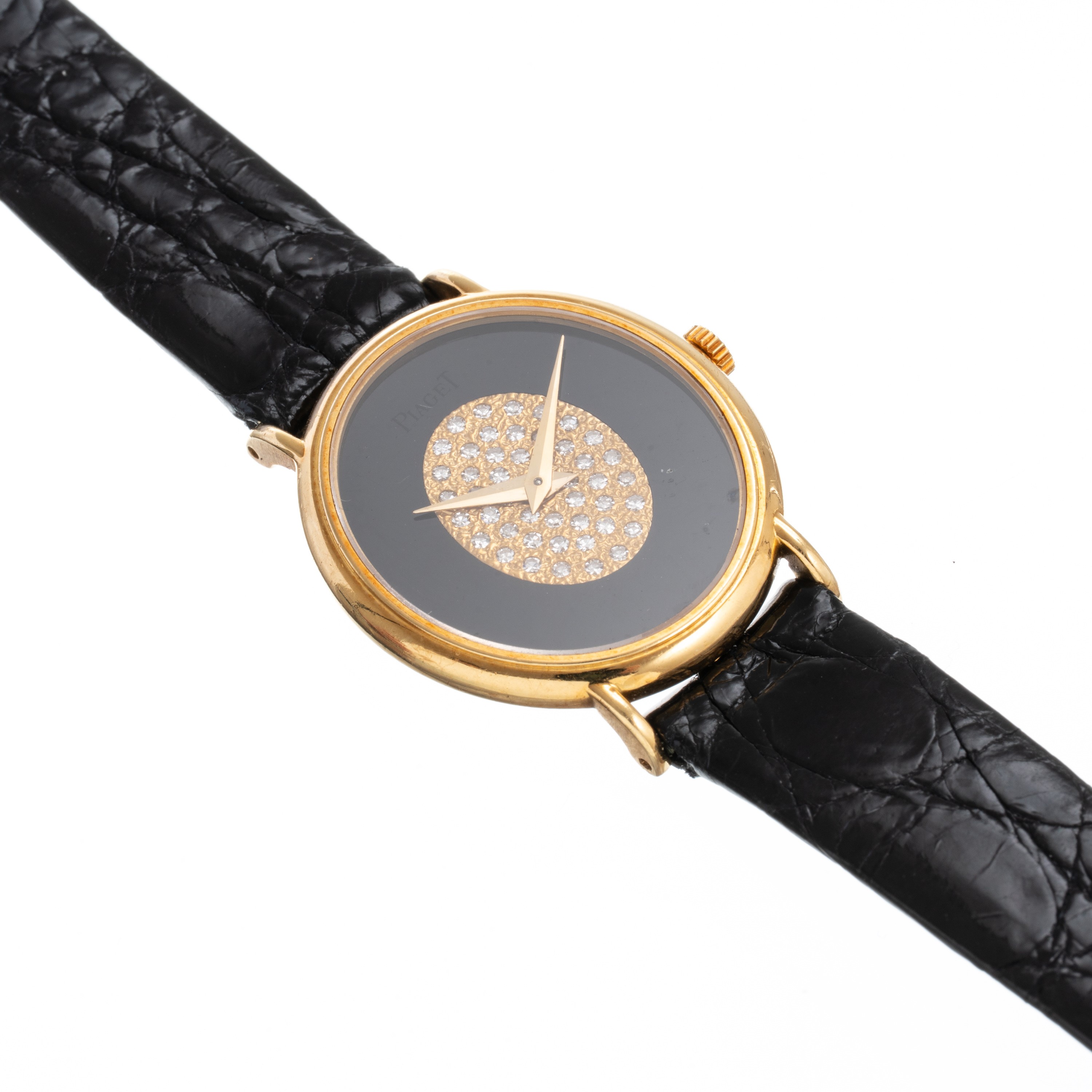 Piaget - Orologio da polso a carica manuale in oro giallo 18 kt con quadrante in onice e brillant...