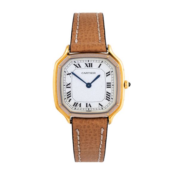 CARTIER - CARTIER - SANTOS TRIANON OROLOGIO DA POLSO A CARICA MANUALE IN ORO GIALLO 18KT E GHIERA IN ORO BIANCO 18KT