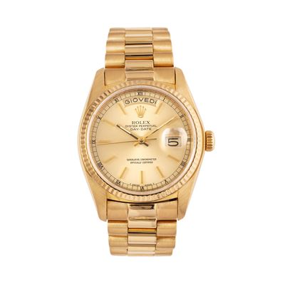 Day-Date 18038, orologio automatico in oro giallo 18 kt con bracciale President