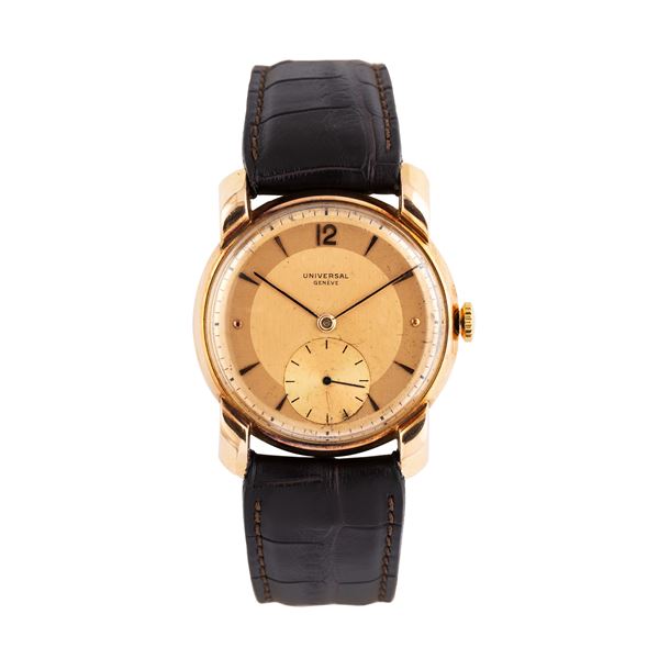 UNIVERSAL GENEVE - UNIVERSAL GENEVE - CALATRAVA OROLOGIO SOLO TEMPO A CARICA MANUALE IN ORO GIALLO 18KT CON QUADRANTE BITONALE E PICCOLI SECONDI AD ORE SEI