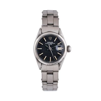 Oyster Perpetual Date 6516 (solo tempo, carica automatica), quadrante nero “confetti”