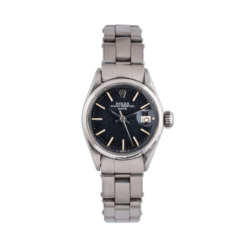 Rolex - Oyster Perpetual Date 6516 (solo tempo, carica automatica), quadrante nero “confetti”