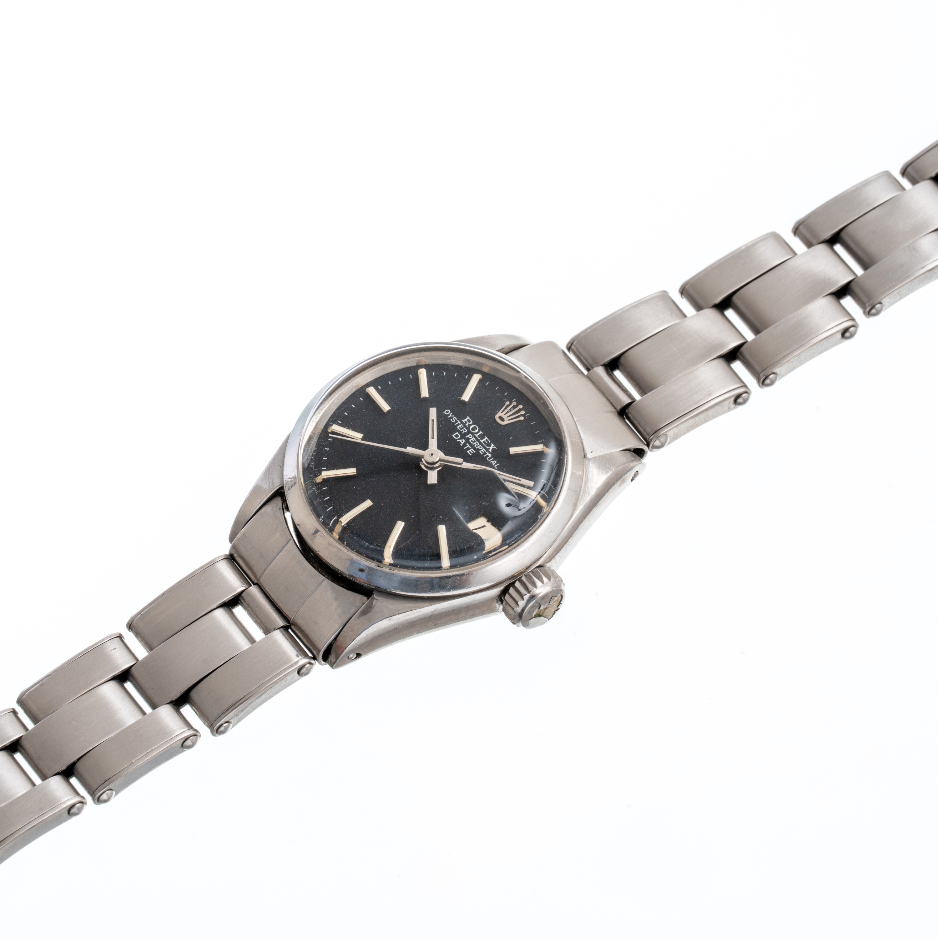 Rolex - Oyster Perpetual Date 6516 (solo tempo, carica automatica), quadrante nero “confetti”