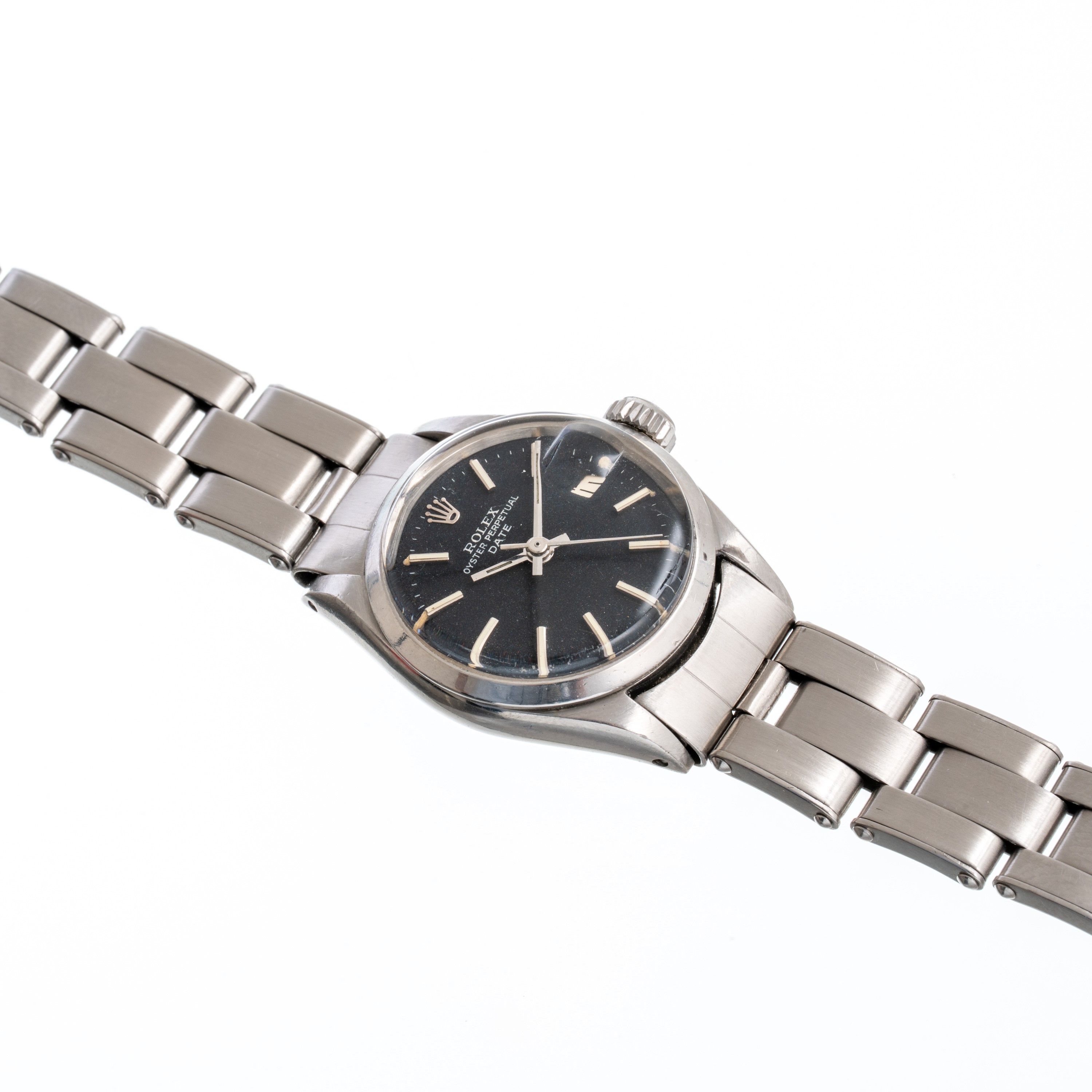 Rolex - Oyster Perpetual Date 6516 (solo tempo, carica automatica), quadrante nero “confetti”