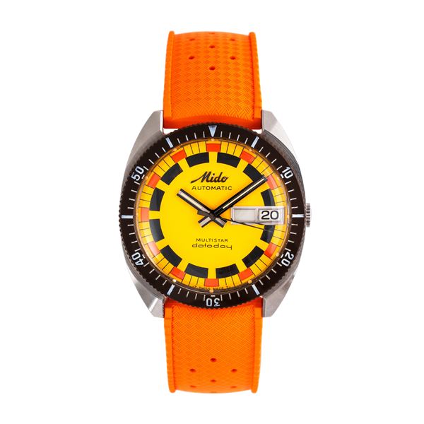 MIDO - MIDO - MULTISTAR DATODAY OROLOGIO  IN ACCIAIO A CARICA AUTOMATICA DAY DATE CON QUADRANTE GIALLO