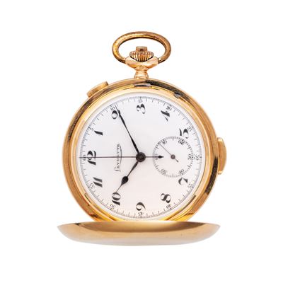 Orologio da tasca cronografo con ripetizione dei quarti, cassa in oro giallo 14 kt