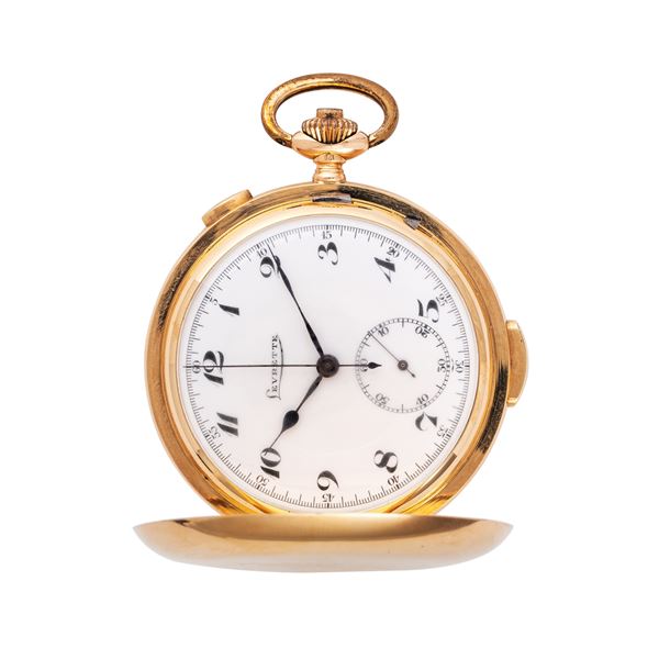 LEVRETTE - LEVRETTE - OROLOGIO DA TASCA OROLOGIO DA TASCA A CARICA MANUALE IN ORO GIALLO 14KT CRONOGRAFO RIPETIZIONE QUARTI