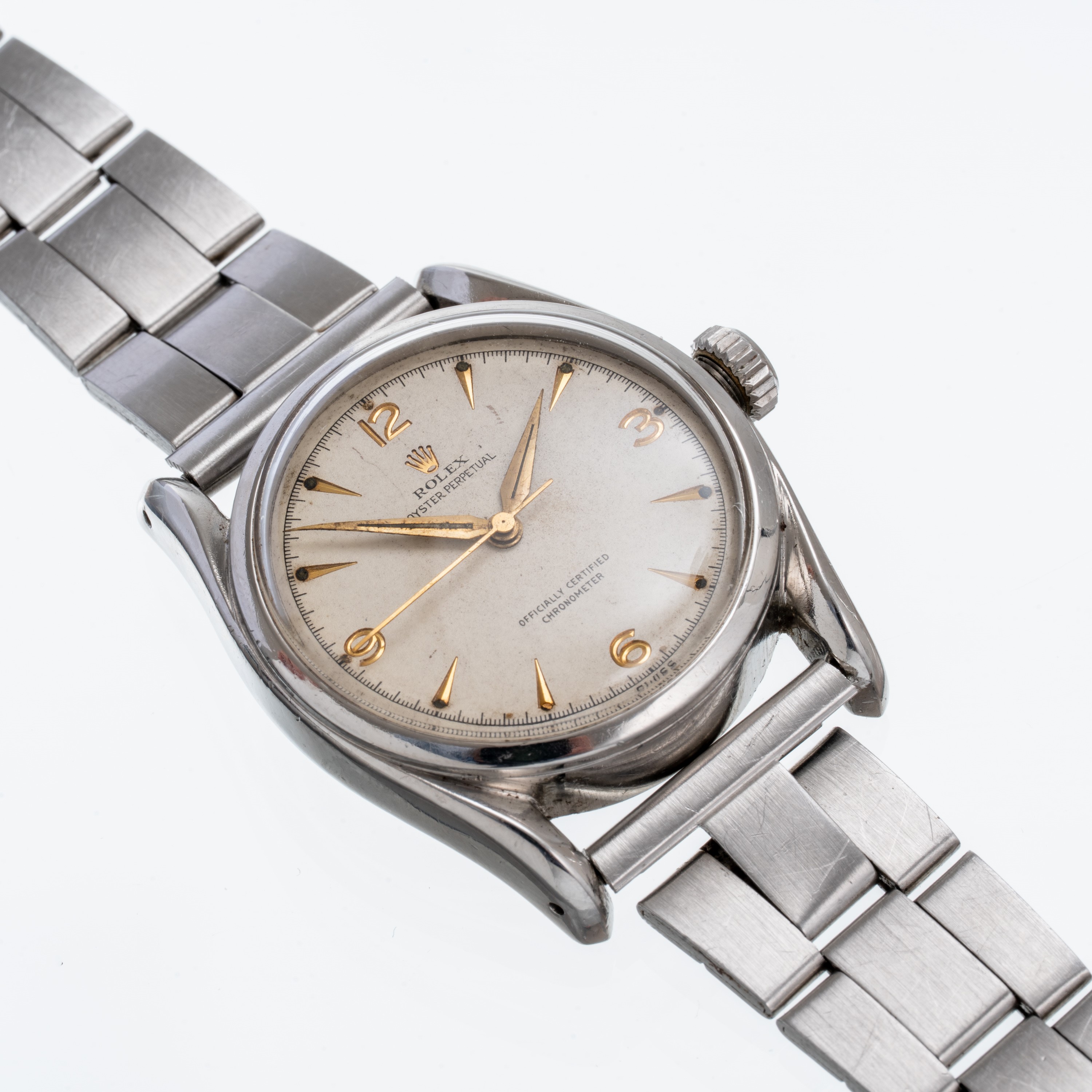 Rolex - Ovetto Bombay 5018, orologio da polso a carica automatica in acciaio con quadrante “sandw...