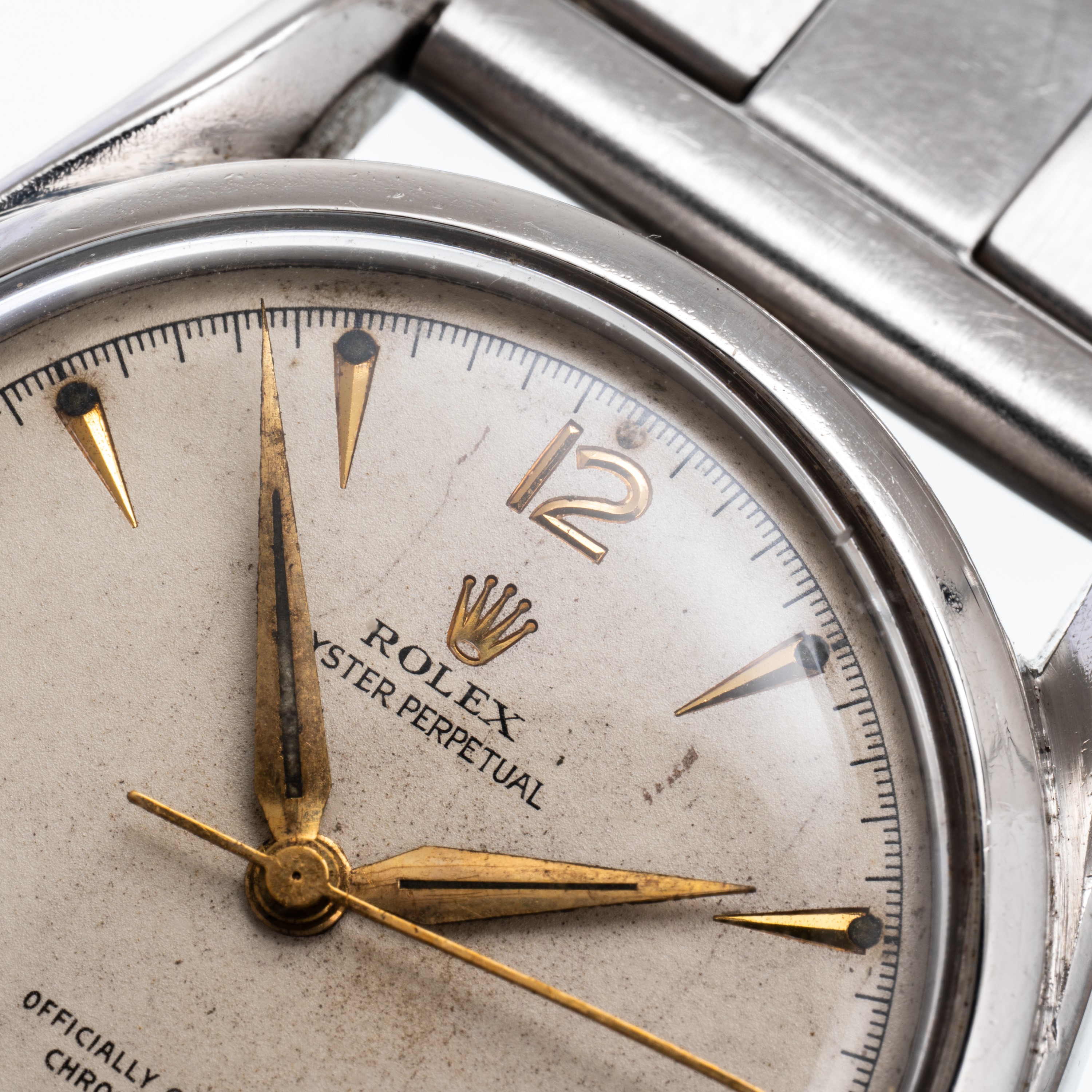 Rolex - Ovetto Bombay 5018, orologio da polso a carica automatica in acciaio con quadrante “sandw...