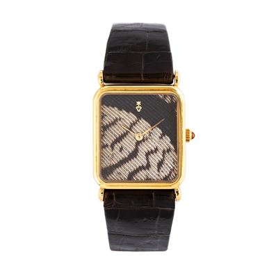 Orologio Tank “Pavone”, solo tempo a carica manuale in oro giallo 18 kt (Cal. 2512)