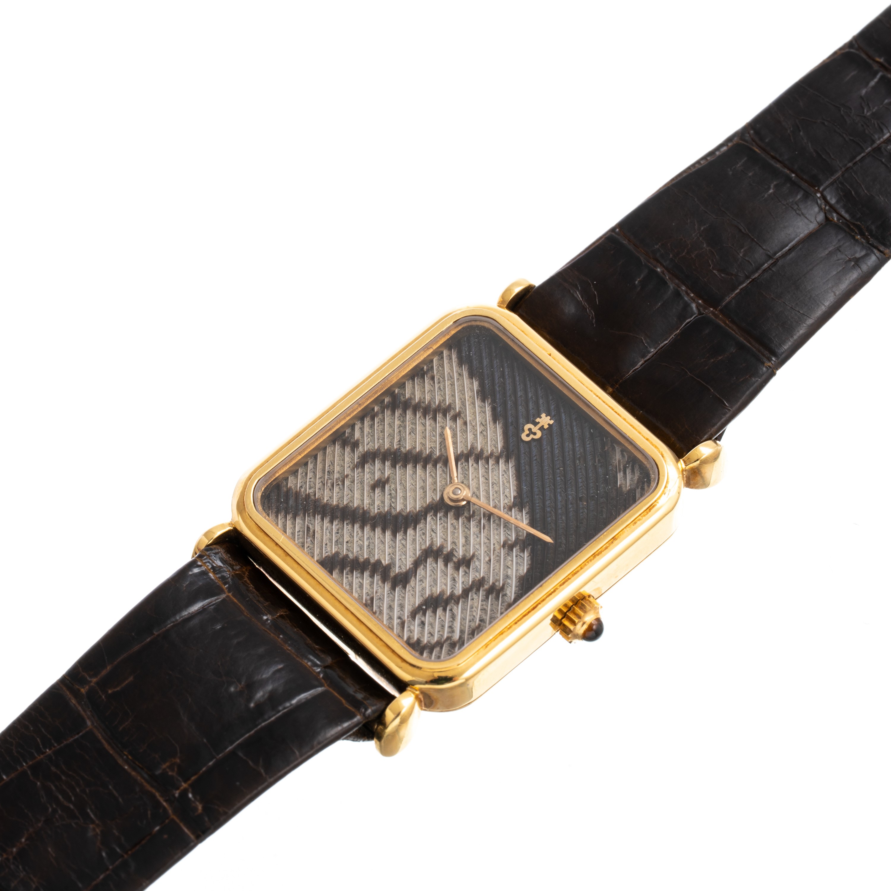 Corum - Orologio Tank “Pavone”, solo tempo a carica manuale in oro giallo 18 kt (Cal. 2512)