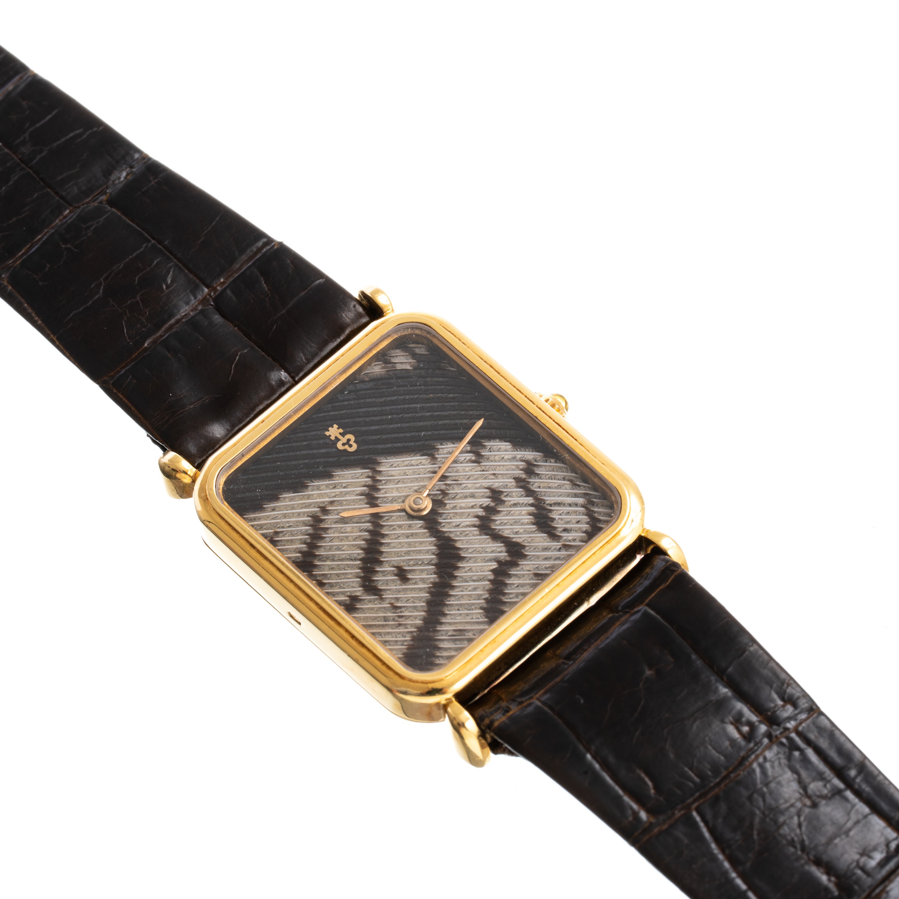 Corum - Orologio Tank “Pavone”, solo tempo a carica manuale in oro giallo 18 kt (Cal. 2512)
