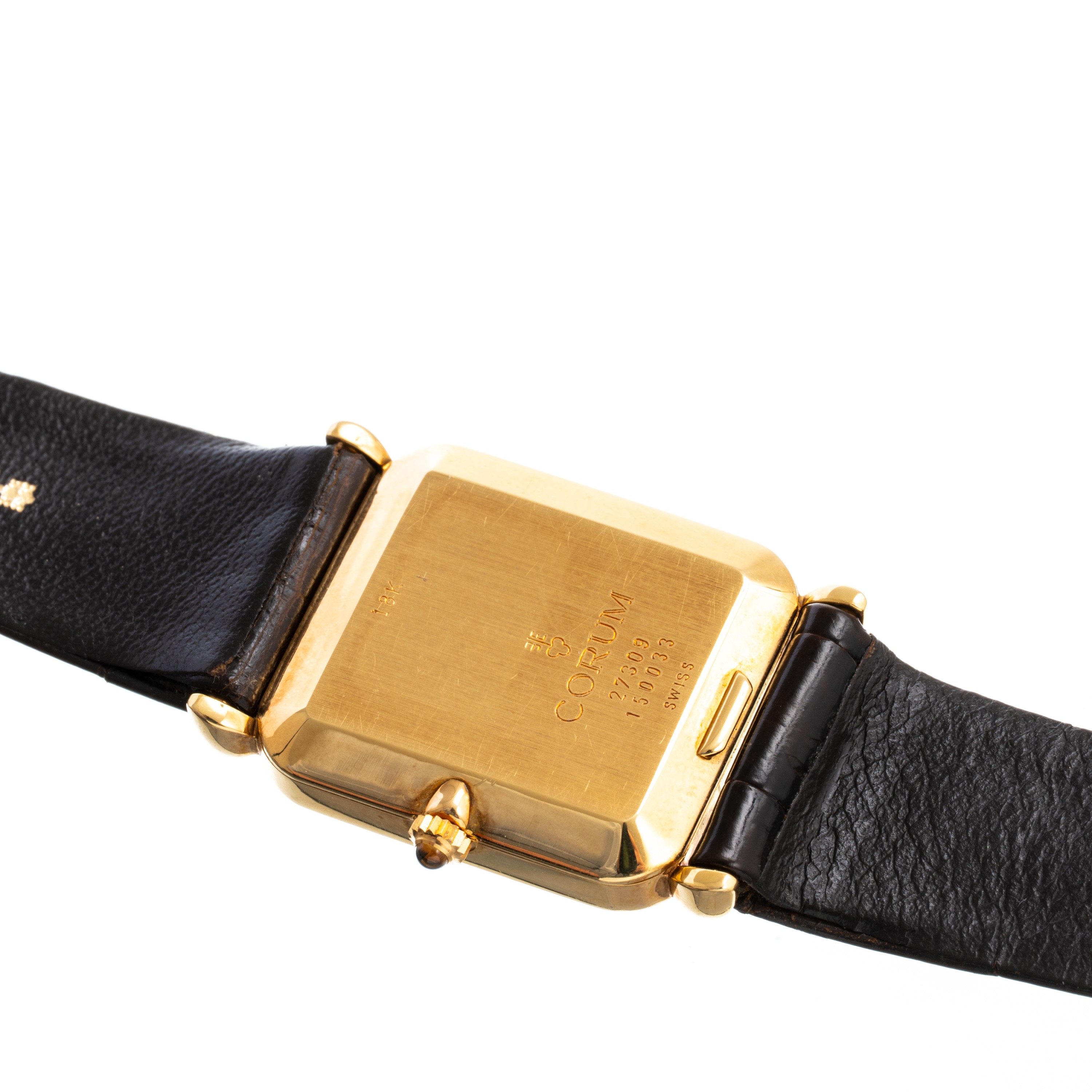 Corum - Orologio Tank “Pavone”, solo tempo a carica manuale in oro giallo 18 kt (Cal. 2512)