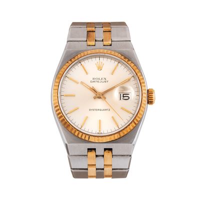 Datejust Oysterquartz 17013 (solo tempo) con quadrante grigio e datario alle ore tre
