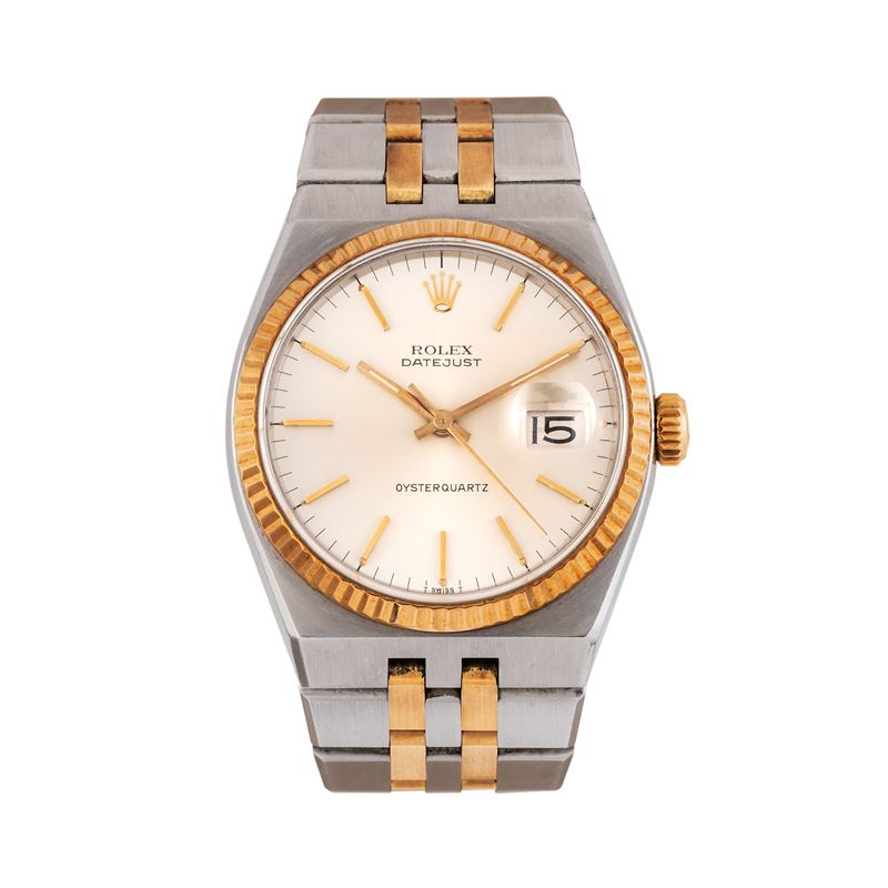 Rolex - Datejust Oysterquartz 17013 (solo tempo) con quadrante grigio e datario alle ore tre