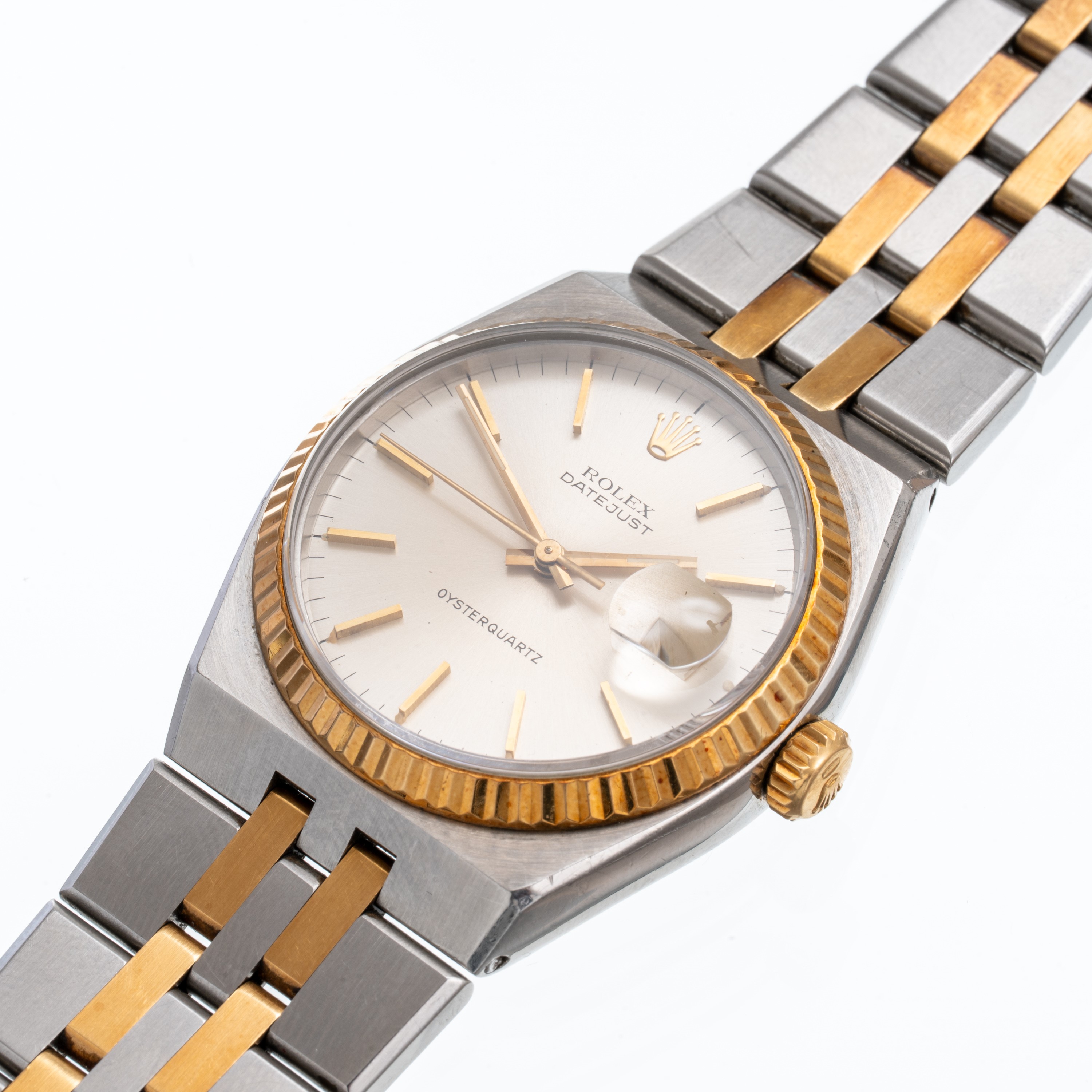 Rolex - Datejust Oysterquartz 17013 (solo tempo) con quadrante grigio e datario alle ore tre
