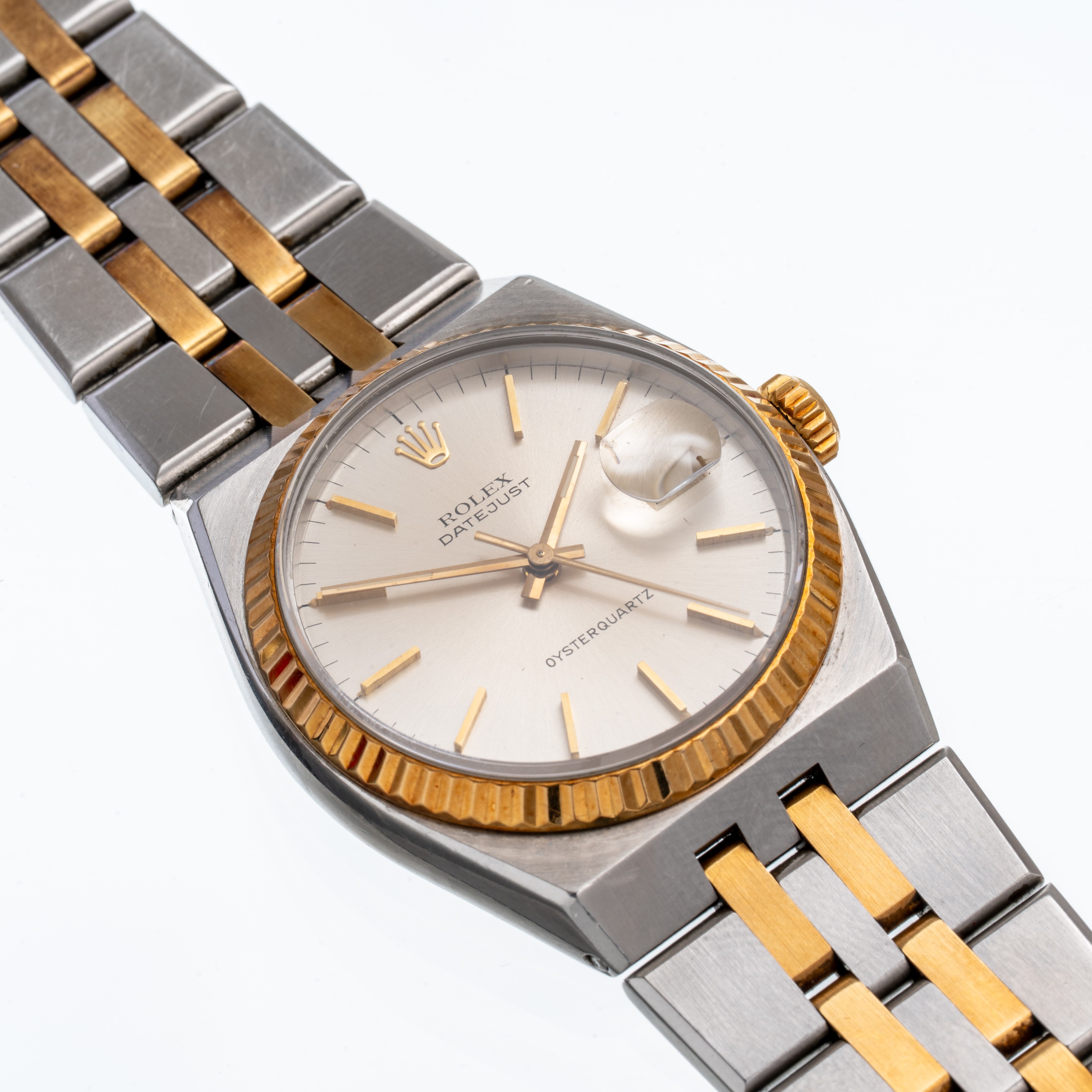 Rolex - Datejust Oysterquartz 17013 (solo tempo) con quadrante grigio e datario alle ore tre
