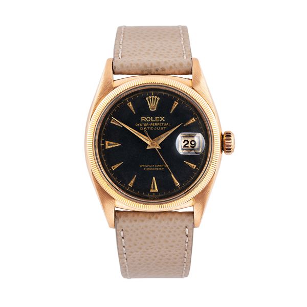 ROLEX - DATEJUST OVETTONE OROLOGIO SOLO TEMPO A CARICA AUTOMATICA IN ORO ROSA 18KT, QUADRANTE NERO GRAFICA  [..]